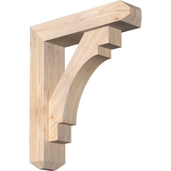 Ekena Millwork Merced Craftsman Smooth Bracket w/ Offset Brace, Douglas Fir, 5 1/2"W x 22"D x 26"H BKT0604X22X26MRC04SDF - main